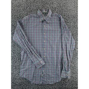 Peter Millar Plaid Multicolor Long Sleeve Mens‎ M 100% Cotton Button Down Collar